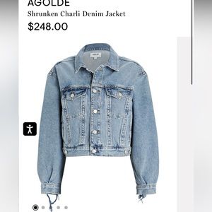 NWT Agolde cropped denim jacket size L